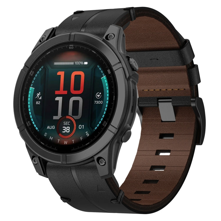 Leather Textured 22mm Watch Band, For Garmin Fenix E 47mm, For Garmin Fenix 8 MIP 47mm, For Garmin Fenix 8 AMOLED 47mm, For Garmin Fenix 7 Pro 47mm, For Garmin Epix Pro 47mm, For Garmin MARQ Athlete Gen 2, For Garmin MARQ Commander