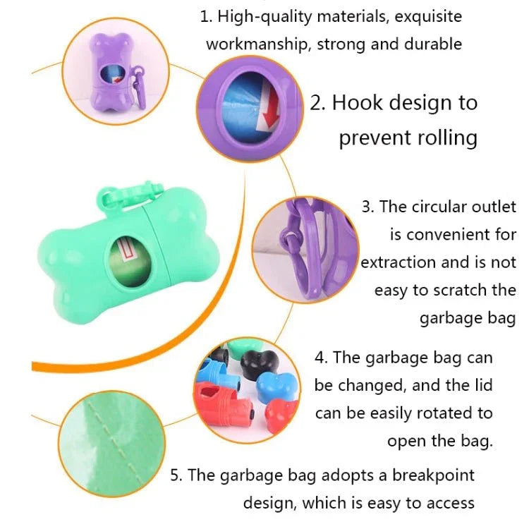 10 PCS BG - W085 Pet Bone Type Garbage Box Toilet Picker And Practical Pet Cleaning Supplies Color Random Delivery - Trustpick