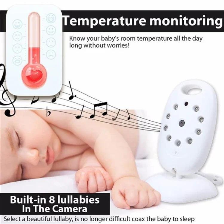Moniteur bébé portable sans fil VB601 avec écran LCD de 2,0 pouces, compatible communication bidirectionnelle, vision nocturne, VB601