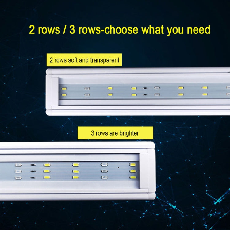 XY-60K Support LED Aquatique à Trois Rangées pour Aquarium en Verre, Prise US, XY-60K Trois Rangées