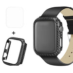 ENKAY Hat-Prince 2 en 1 Coque de protection semi-intégrale en TPU texture fibre de carbone + protecteur d'écran HD incurvé PET 3D pour Apple Watch Series 6 / 5 / 4 / Watch SE 40mm, pour Apple Watch Series 6 / 5 / 4 / Watch SE 40mm