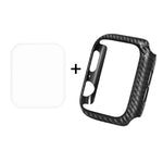ENKAY Hat-Prince 2 en 1 Coque de protection semi-intégrale en TPU texture fibre de carbone + protecteur d'écran HD incurvé PET 3D pour Apple Watch Series 6 / 5 / 4 / Watch SE 40mm, pour Apple Watch Series 6 / 5 / 4 / Watch SE 40mm