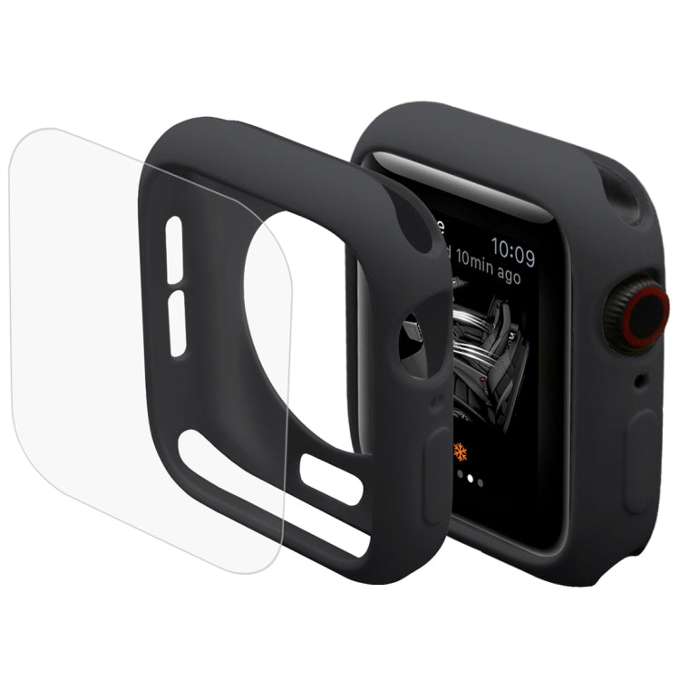 ENKAY Hat-Prince 2 en 1 Coque de protection semi-habillée en TPU + Protecteur d'écran HD incurvé 3D en PET à cintrage à chaud pour Apple Watch Series 6 / 5 / 4 / Watch SE 44 mm, pour Apple Watch Series 6 / 5 / 4 / Watch SE 44 mm