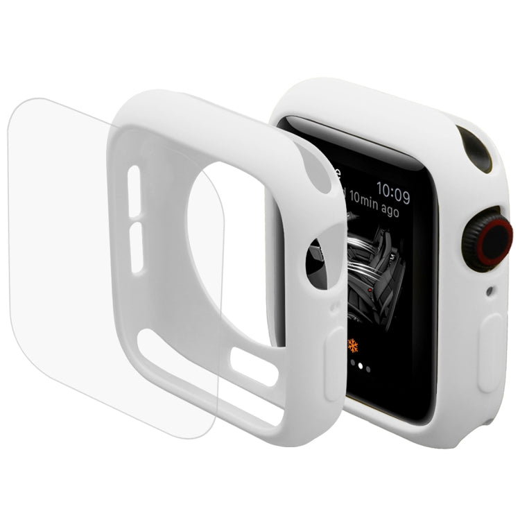 ENKAY Hat-Prince 2 en 1 Coque de protection semi-habillée en TPU + Protecteur d'écran HD incurvé 3D en PET à cintrage à chaud pour Apple Watch Series 6 / 5 / 4 / Watch SE 44 mm, pour Apple Watch Series 6 / 5 / 4 / Watch SE 44 mm