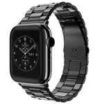 Bracelet de montre en acier inoxydable à boucle déployante et 3 billes pour Apple Watch Series 10 42 mm / 9, 8 et 7 41 mm / SE 3, SE 2, 6, SE 5 et 4 40 mm / 3, 2 et 1 38 mm