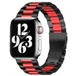 Bracelet de montre en acier inoxydable à boucle déployante et 3 billes pour Apple Watch Series 10 42 mm / 9, 8 et 7 41 mm / SE 3, SE 2, 6, SE 5 et 4 40 mm / 3, 2 et 1 38 mm