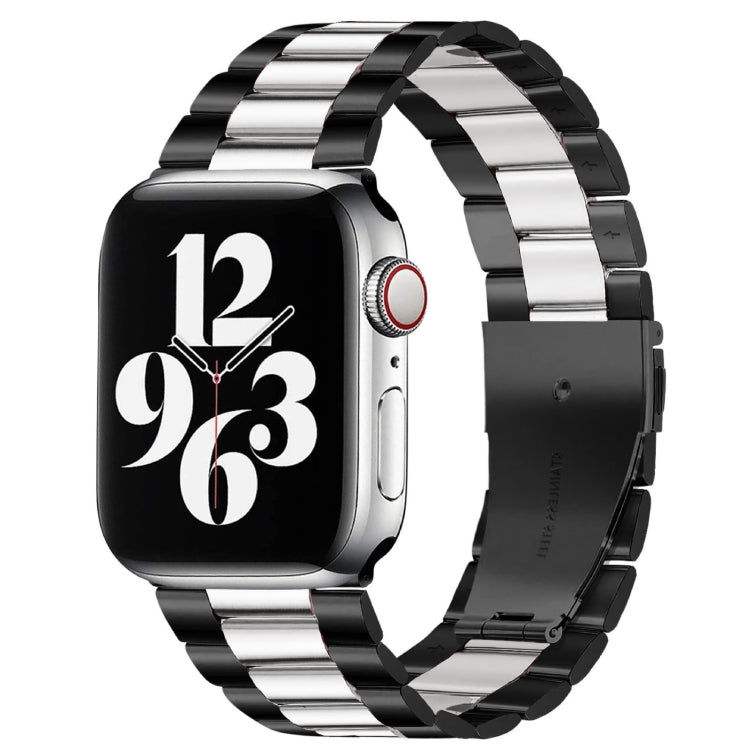 Bracelet de montre en acier inoxydable à boucle déployante et 3 billes pour Apple Watch Series 10 42 mm / 9, 8 et 7 41 mm / SE 3, SE 2, 6, SE 5 et 4 40 mm / 3, 2 et 1 38 mm
