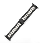 Bracelet de montre en acier inoxydable à boucle déployante et 3 billes pour Apple Watch Series 10 42 mm / 9, 8 et 7 41 mm / SE 3, SE 2, 6, SE 5 et 4 40 mm / 3, 2 et 1 38 mm
