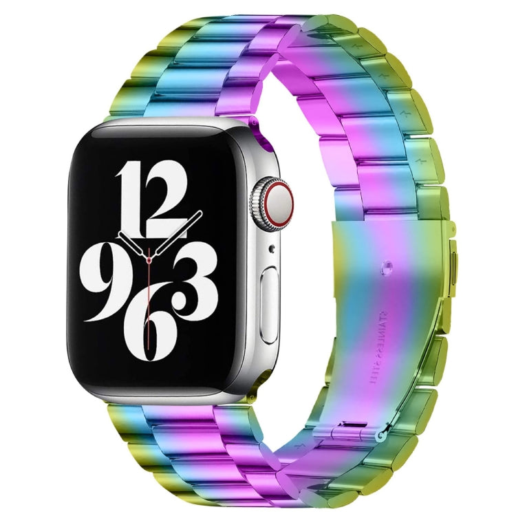 Bracelet de montre en acier inoxydable à boucle déployante et 3 billes pour Apple Watch Series 10 42 mm / 9, 8 et 7 41 mm / SE 3, SE 2, 6, SE 5 et 4 40 mm / 3, 2 et 1 38 mm