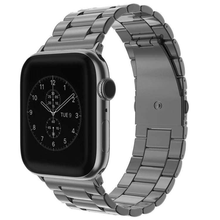 Bracelet de montre en acier inoxydable à boucle déployante et 3 billes pour Apple Watch Series 10 42 mm / 9, 8 et 7 41 mm / SE 3, SE 2, 6, SE 5 et 4 40 mm / 3, 2 et 1 38 mm