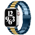Bracelet de montre en acier inoxydable à boucle déployante et 3 billes pour Apple Watch Series 10 42 mm / 9, 8 et 7 41 mm / SE 3, SE 2, 6, SE 5 et 4 40 mm / 3, 2 et 1 38 mm