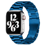 Bracelet de montre en acier inoxydable à boucle déployante et 3 billes pour Apple Watch Series 10 42 mm / 9, 8 et 7 41 mm / SE 3, SE 2, 6, SE 5 et 4 40 mm / 3, 2 et 1 38 mm