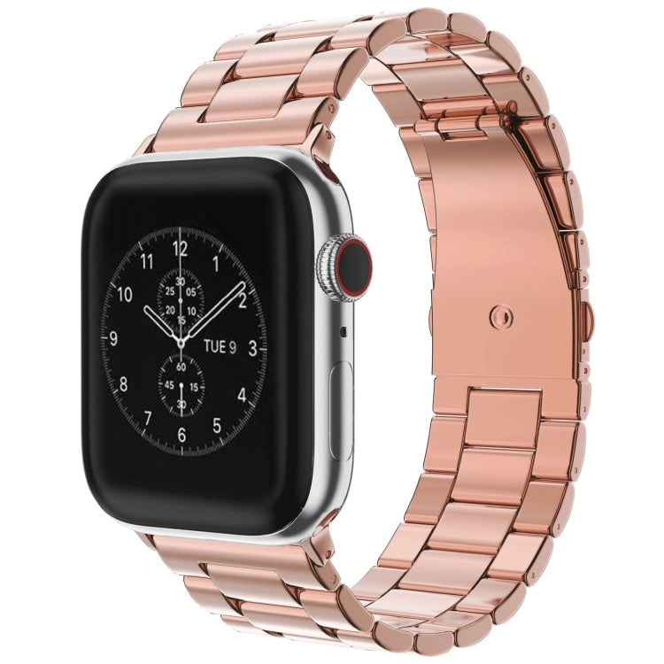 Bracelet de montre en acier inoxydable à boucle déployante et 3 billes pour Apple Watch Series 10 42 mm / 9, 8 et 7 41 mm / SE 3, SE 2, 6, SE 5 et 4 40 mm / 3, 2 et 1 38 mm