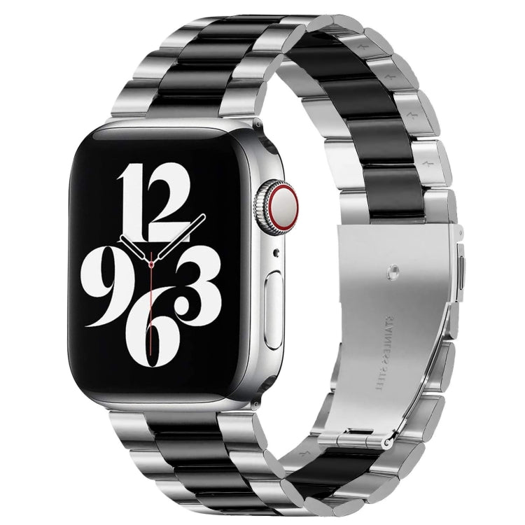 Bracelet de montre en acier inoxydable à boucle déployante et 3 billes pour Apple Watch Series 10 42 mm / 9, 8 et 7 41 mm / SE 3, SE 2, 6, SE 5 et 4 40 mm / 3, 2 et 1 38 mm
