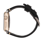 Pour Apple Watch Series 7 45 mm / 6 & SE & 5 & 4 44 mm / 42 mm 3 & 2 & 1 Bracelet de montre rétro en cuir véritable, pour 42 mm