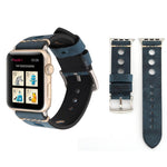 Pour Apple Watch Series 7 45 mm / 6 & SE & 5 & 4 44 mm / 42 mm 3 & 2 & 1 Bracelet de montre rétro en cuir véritable, pour 42 mm