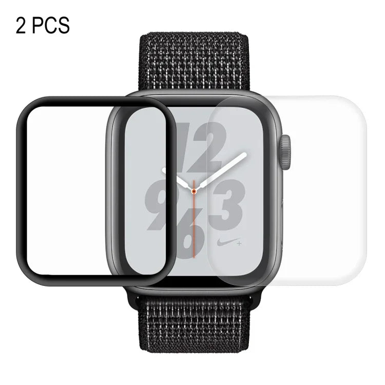 2 PCS ENKAY Hat-Prince PET plein écran 3D + PET de galvanoplastie plein écran 3D incurvé par flexion à chaud Protecteur d'écran HD pour Apple Watch Series 6 / 5 / 4 / Watch SE 44mm, Pour Apple Watch Series 6 / 5 / 4 / Watch SE 44mm