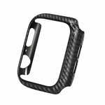 Bracelet en cuir véritable et fibre de carbone + cadre pour Apple Watch Series 4 40mm, Apple Watch Series 4 40mm