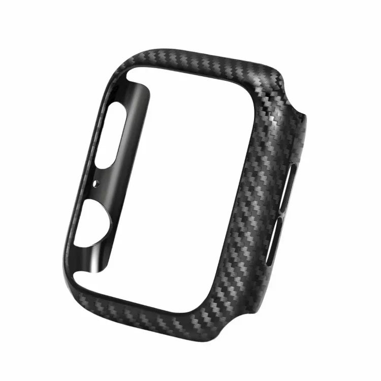 Bracelet en cuir véritable et fibre de carbone + cadre pour Apple Watch Series 4 40mm, Apple Watch Series 4 40mm