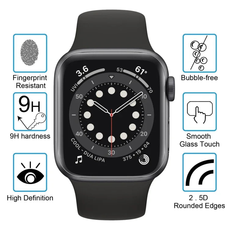 Film en verre trempé 9H 2.5D pour Apple Watch Series 6 / 5 / 4 / Watch SE 40mm, pour Apple Watch Series 6 / 5 / 4 / Watch SE 40mm