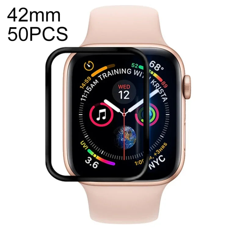 50 PIÈCES Pour Apple Watch Series 3 / 2 / 1 42 mm Film souple en PET Protection d'écran complète, Pour Apple Watch Series 3 / 2 / 1 42 mm