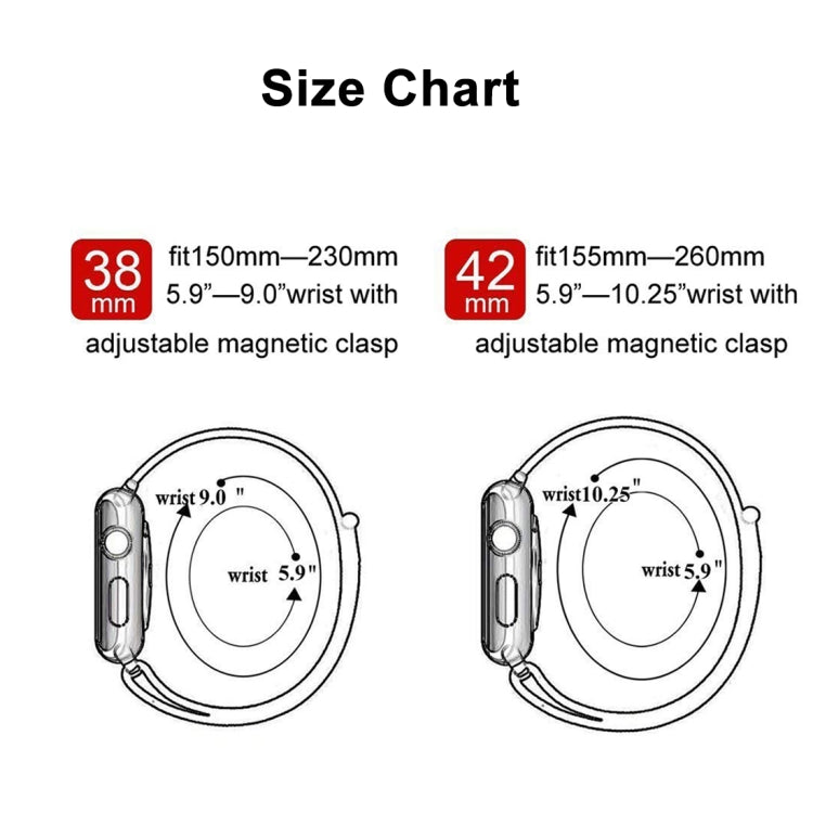 Pour Apple Watch Ultra 49 mm et Watch Ultra 2 49 mm / Series 10 46 mm / 9 et 8 et 7 45 mm / SE 3 et SE 2 et 6 et SE et 5 et 4 44 mm / 3 et 2 et 1 42 mm Bracelet de montre magnétique en nylon à changement de couleur, 44 mm