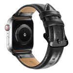 Bracelet de montre en cuir noir à boucle pour Apple Watch Series 10 42mm / 9&8&7 41mm / SE 3&SE 2&6&SE&5&4 40mm / 3&2&1 38mm, pour Apple Watch Series 8&7 41mm / SE 2&6&SE&5&4 40mm / 3&2&1 38mm