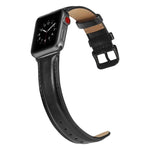 Bracelet de montre en cuir noir à boucle pour Apple Watch Series 10 42mm / 9&8&7 41mm / SE 3&SE 2&6&SE&5&4 40mm / 3&2&1 38mm, pour Apple Watch Series 8&7 41mm / SE 2&6&SE&5&4 40mm / 3&2&1 38mm