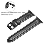 Bracelet de montre en cuir noir à boucle pour Apple Watch Series 10 42mm / 9&8&7 41mm / SE 3&SE 2&6&SE&5&4 40mm / 3&2&1 38mm, pour Apple Watch Series 8&7 41mm / SE 2&6&SE&5&4 40mm / 3&2&1 38mm