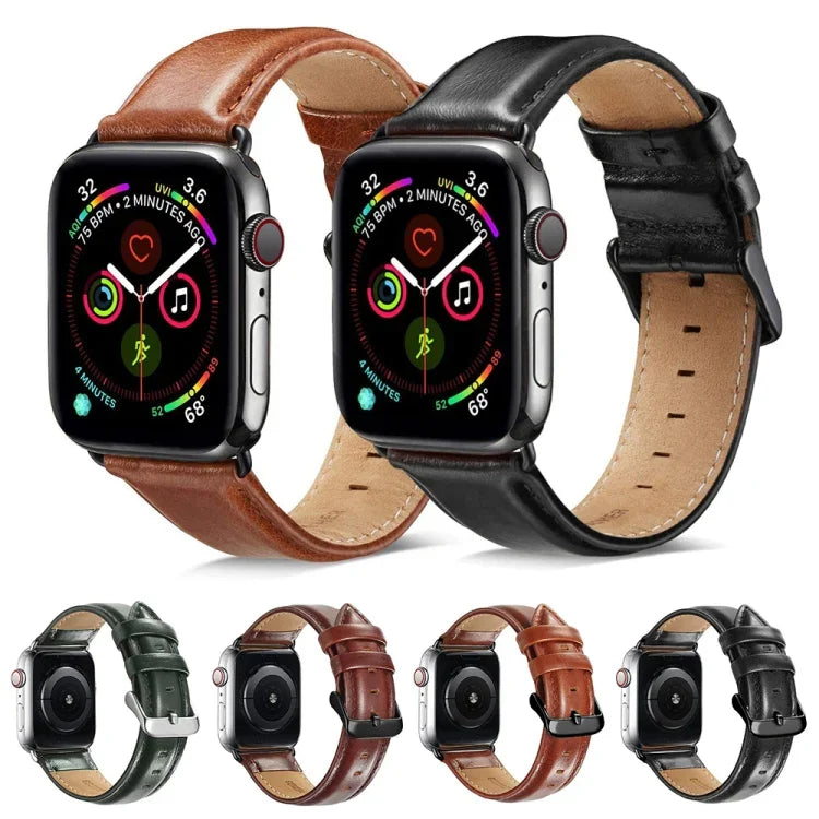 Bracelet de montre en cuir noir à boucle pour Apple Watch Series 10 42mm / 9&8&7 41mm / SE 3&SE 2&6&SE&5&4 40mm / 3&2&1 38mm, pour Apple Watch Series 8&7 41mm / SE 2&6&SE&5&4 40mm / 3&2&1 38mm