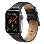 Bracelet de montre en cuir à boucle noire pour Apple Watch Ultra 49mm et Watch Ultra 2 49mm / Series 10 46mm / 9&8&7 45mm / SE 3&SE 2&6&SE&5&4 44mm / 3&2&1 42mm, Pour Apple Watch Ultra 49mm / Series 8&7 45mm / SE 2&6&SE&5&4 44mm / 3&2&1 42mm