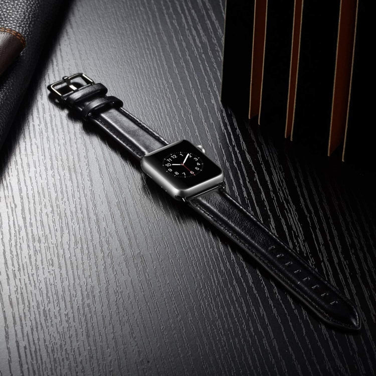 Bracelet de montre en cuir à boucle noire pour Apple Watch Ultra 49mm et Watch Ultra 2 49mm / Series 10 46mm / 9&8&7 45mm / SE 3&SE 2&6&SE&5&4 44mm / 3&2&1 42mm, Pour Apple Watch Ultra 49mm / Series 8&7 45mm / SE 2&6&SE&5&4 44mm / 3&2&1 42mm