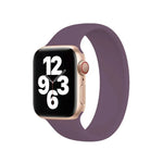 Bracelet de montre en silicone élastique de couleur unie pour Apple Watch Series 10 42 mm / 9, 8 et 7 41 mm / SE 3, SE 2, 6, SE 5 et 4 40 mm / 3, 2 et 1 38 mm, taille S (130 mm).