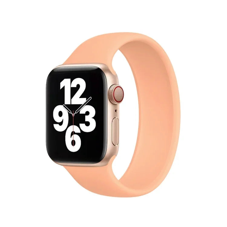 Bracelet de montre en silicone élastique de couleur unie pour Apple Watch Series 10 42 mm / 9, 8 et 7 41 mm / SE 3, SE 2, 6, SE 5 et 4 40 mm / 3, 2 et 1 38 mm, taille S (130 mm).