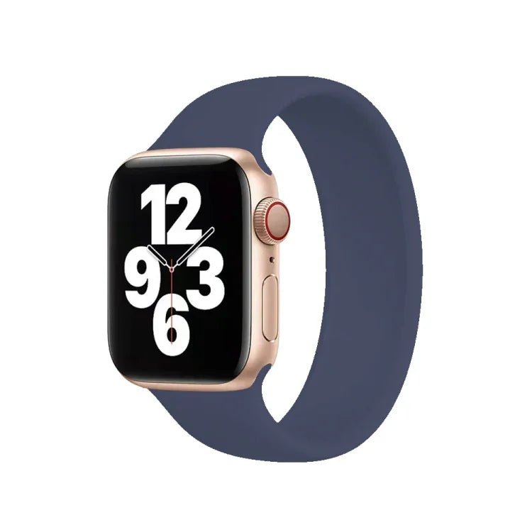 Bracelet de montre en silicone élastique de couleur unie pour Apple Watch Series 10 42 mm / 9, 8 et 7 41 mm / SE 3, SE 2, 6, SE 5 et 4 40 mm / 3, 2 et 1 38 mm, taille S (130 mm).
