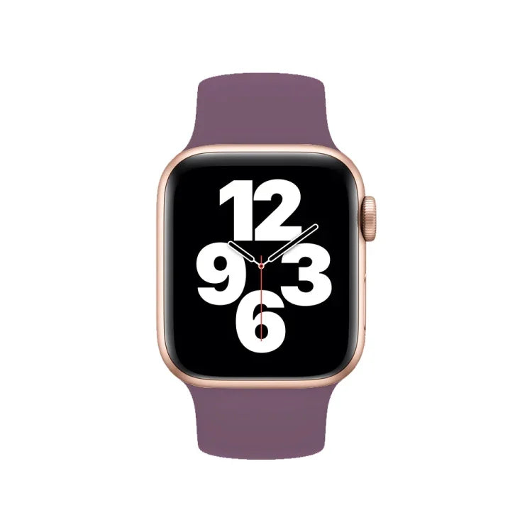 Bracelet de montre en silicone élastique de couleur unie pour Apple Watch Series 10 42 mm / 9, 8 et 7 41 mm / SE 3, SE 2, 6, SE 5 et 4 40 mm / 3, 2 et 1 38 mm, taille M (143 mm).