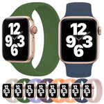 Bracelet de montre en silicone élastique de couleur unie, taille L (156 mm), compatible avec Apple Watch Series 10 42 mm / 9, 8 et 7 41 mm / SE 3, SE 2, 6, SE 5 et 4 40 mm / 3, 2 et 1 38 mm.