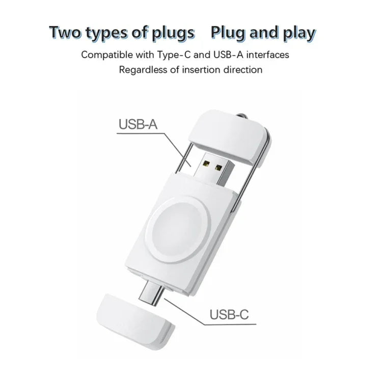 Chargeur sans fil magnétique U8 USB / Type-C Charge rapide pour Apple Watch Series, U8