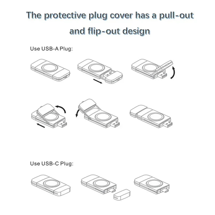 Chargeur sans fil magnétique U8 USB / Type-C Charge rapide pour Apple Watch Series, U8