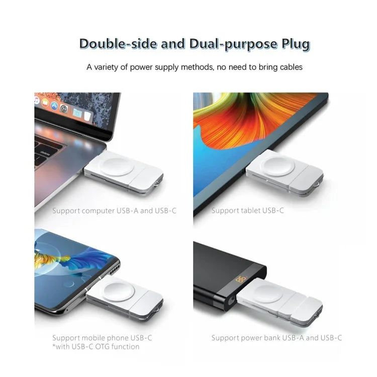 Chargeur sans fil magnétique U8 USB / Type-C Charge rapide pour Apple Watch Series, U8
