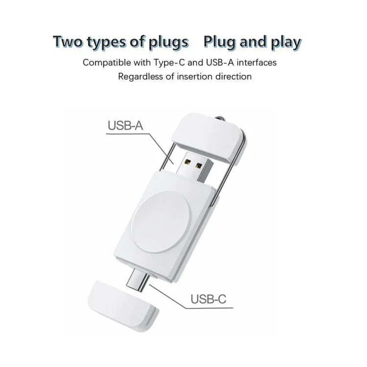 Chargeur sans fil magnétique U8S USB/Type-C, charge rapide pour Samsung Watch 3/4, 4 Classic, Active 1/2