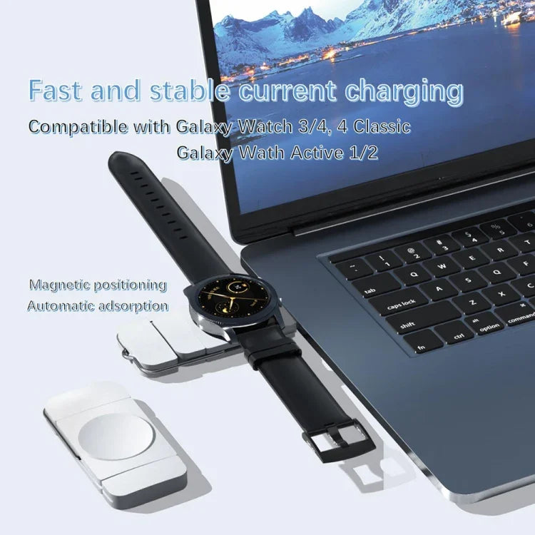 Chargeur sans fil magnétique U8S USB/Type-C, charge rapide pour Samsung Watch 3/4, 4 Classic, Active 1/2