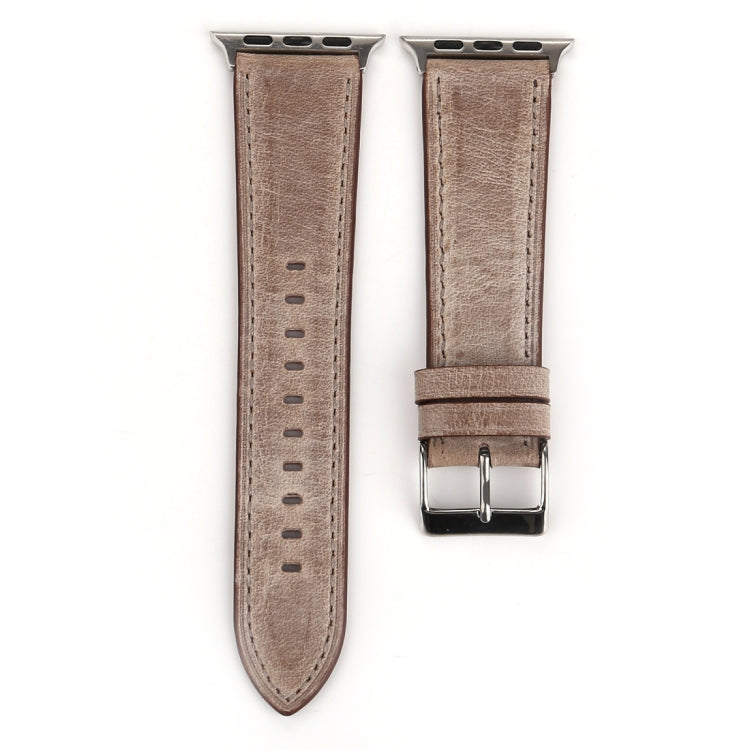 Pour Apple Watch Series 10 42mm / 9&8&7 41mm / SE 3&SE 2&6&SE&5&4 40mm / 3&2&1 38mm Bracelet de montre en cuir véritable style frais, 38mm