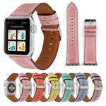 Pour Apple Watch Series 10 42mm / 9&8&7 41mm / SE 3&SE 2&6&SE&5&4 40mm / 3&2&1 38mm Bracelet de montre en cuir véritable style frais, 38mm