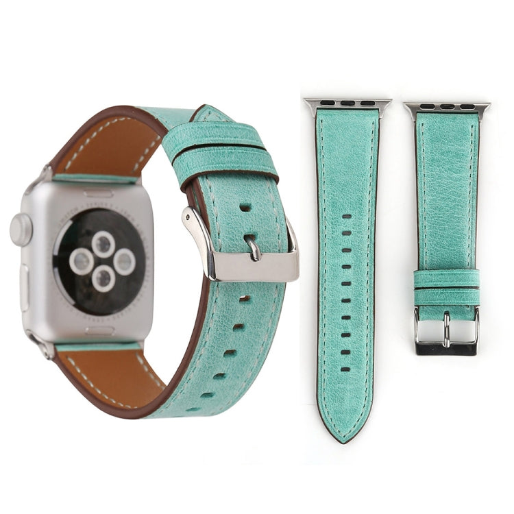Pour Apple Watch Ultra 49 mm et Watch Ultra 2 49 mm / Series 10 46 mm / 9 et 8 et 7 45 mm / SE 3 et SE 2 et 6 et SE et 5 et 4 44 mm / 3 et 2 et 1 42 mm Bracelet de montre en cuir véritable de style frais, 42 mm