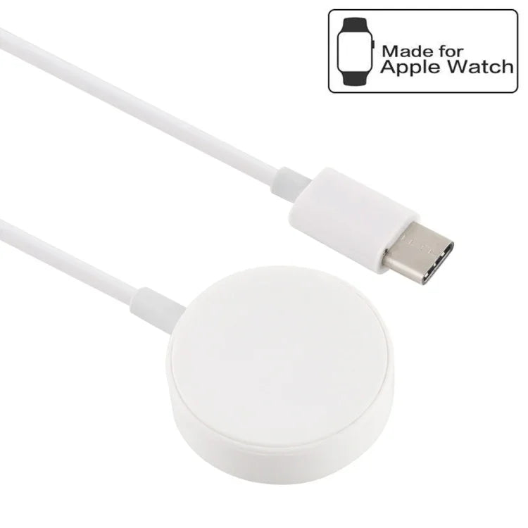 Chargeur magnétique sans fil portable universel Type-C de 1 m pour Apple Watch Ultra et Ultra 2 et Series 9 et 8 et 7 et 6 et 5 et 4 et 3 et 2, 1 m