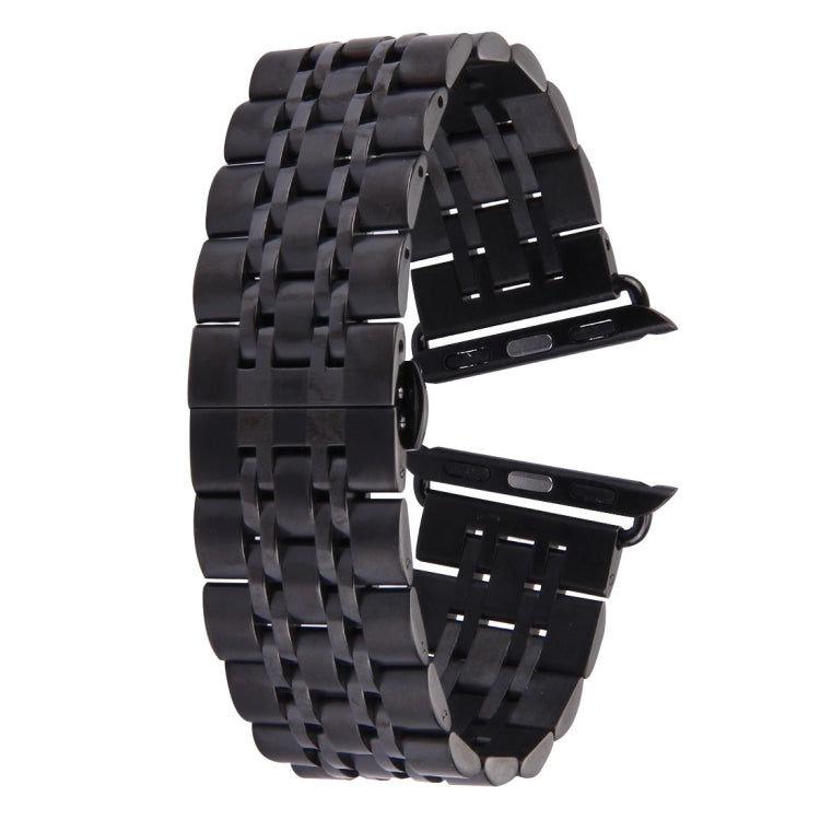 Bracelet de montre pour homme en acier inoxydable, 22 mm, avec boucle déployante papillon cachée et 7 perles, pour Apple Watch 38 mm, homme 22 mm