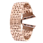 Bracelet de montre pour homme en acier inoxydable, 22 mm, avec boucle déployante papillon cachée et 7 perles, pour Apple Watch 38 mm, homme 22 mm