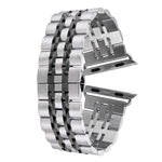 Bracelet de montre pour homme en acier inoxydable, 22 mm, avec boucle déployante papillon cachée et 7 perles, pour Apple Watch 38 mm, homme 22 mm