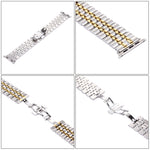 Bracelet de montre pour homme en acier inoxydable, 22 mm, avec boucle déployante papillon cachée et 7 perles, pour Apple Watch 38 mm, homme 22 mm